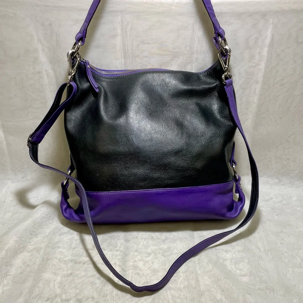 ILI New York Color-block Leather 2-way Bag 💜